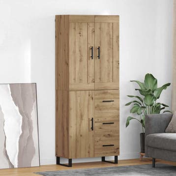 vidaXL Highboard 2 st Artisan Eiken 69,5 x 34 x 180 cm, Verzenden, Nieuw