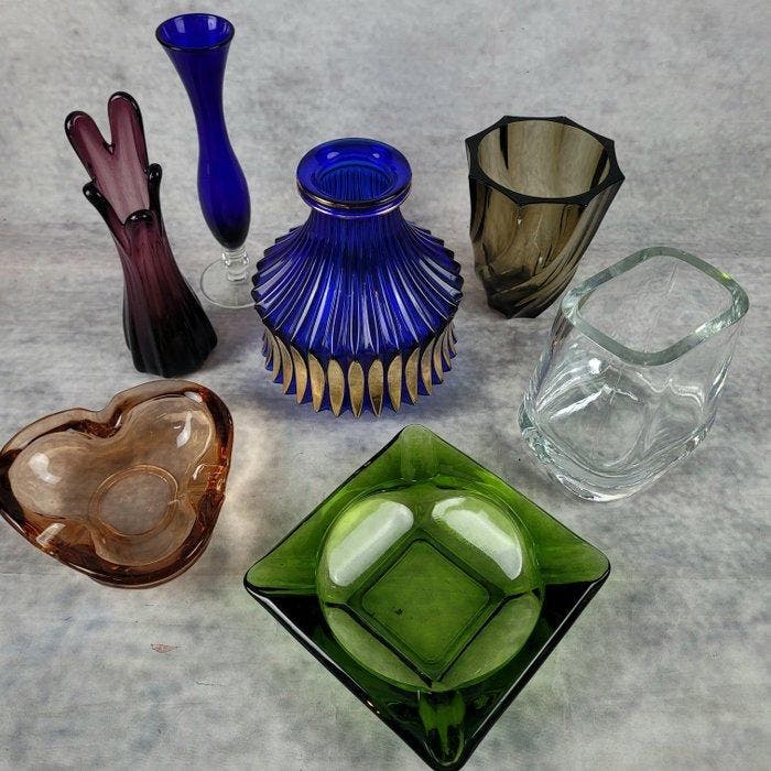 Italien / Europa - 1960/70 - Vase (7) - Verre - Vintage, Antiquités & Art, Curiosités & Brocante