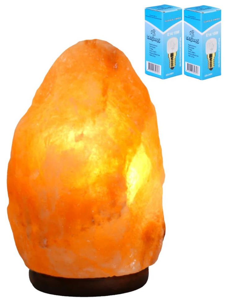 Mini Zoutlamp Klein 1-2kg met 2x Gloeilamp - 100% Himalay..., Huis en Inrichting, Lampen | Tafellampen, Nieuw, Ophalen of Verzenden