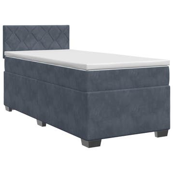vidaXL Boxspringbed met matras Donkergrijs 90 x 200 cm, Verzenden, Nieuw