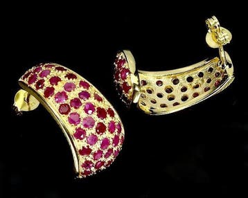 Sans prix de réserve - Boucles doreilles Or jaune plaqué, Handtassen en Accessoires, Oorbellen, Nieuw