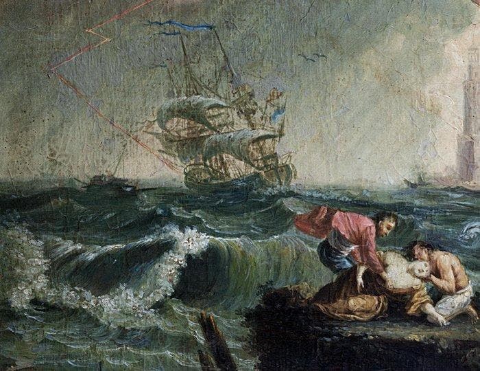 Claude Joseph Vernet (1714-1789), Kring van - Marina con, Antiquités & Art, Art | Peinture | Classique