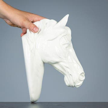 sculptuur, Paardenhoofd als muurhanger - 280 mm - Hars -, Antiek en Kunst