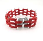 Bloedkoraal - Zilver - Armband - handgemaakt