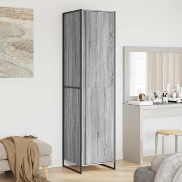 vidaXL Kast Grijs Sonoma 50 x 50 x 200 cm Bewerkt hout, Huis en Inrichting, Kasten | Kleerkasten, Verzenden, Nieuw
