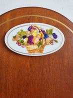 Élégant présentoir mural en bois – 3 plateaux – Décor fruité