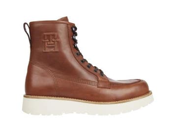 Veiling - Tommy Hilfiger Veterlaars Warme Voering Cognac - 4, Nieuw