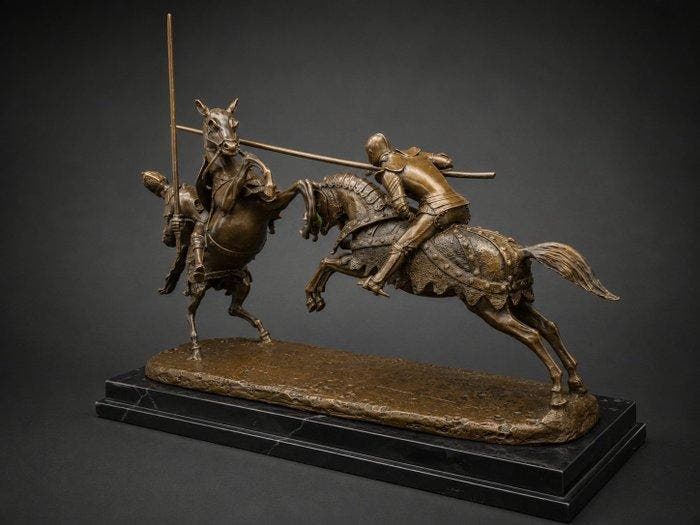 Statue, Groot bronzen sculptuur “Called Mort de Monseigneur, Antiek en Kunst, Kunst | Designobjecten