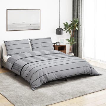 vidaXL Dekbedovertrekset 200x200 cm katoen grijs, Verzenden, Nieuw