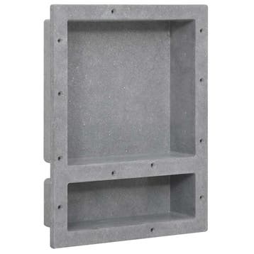 vidaXL Douchenis met 2 vakken 41x51x10 cm matgrijs, Verzenden, Nieuw
