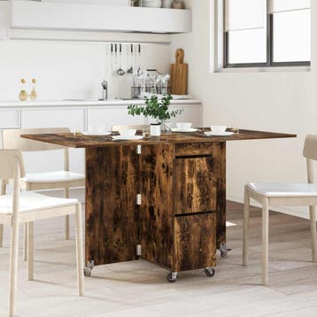 vidaXL Eettafel 140 x 80 x 77 cm Bewerkt hout Gerookt eiken, Verzenden