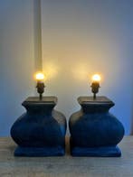 Tafellamp - Antraciet gekleurde terracotta tafellampen -