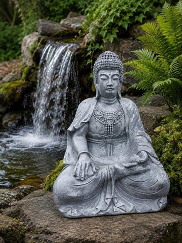 Beeld, 60 cm high Buddha statue - 60 cm - polyresin, Antiek en Kunst