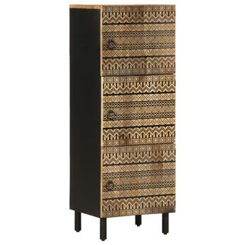 vidaXL Hoge kast 40x33,5x110 cm massief ruw mangohout, Huis en Inrichting, Verzenden, Nieuw