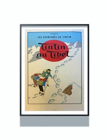 Hergé - Tintin au Tibet – Sérigraphie – 1987 - 80cm, Livres, BD