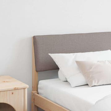 vidaXL Gestoffeerd hoofdbord Taupe 180 cm Massief grenenhout, Verzenden, Nieuw