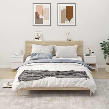 vidaXL Nachtkastjes 2 st 40x35x50 cm wit, Huis en Inrichting, Verzenden, Nieuw