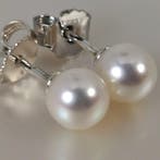 Zonder minimumprijs - Oorbellen Zilver Parel - Akoya RD Ø