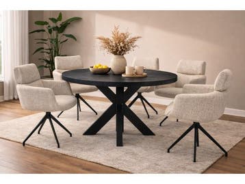Veiling - Eettafel Villa Rond - Diameter 150 - Hout - Matrix
