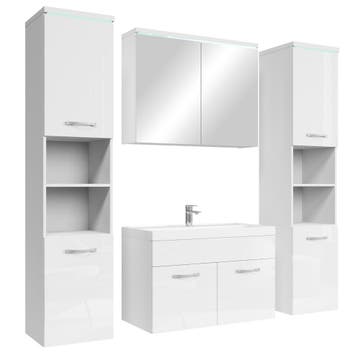 Badkamermeubel Set Paso XL 80 x 40 cm Wit Badmeubel, Verzenden, Nieuw