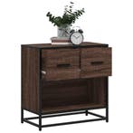 vidaXL Nachtkastje 60x31x60 cm bewerkt hout en metaal bruin, Verzenden, Nieuw