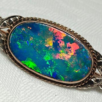 Broche - 9 kt. Geel goud - 8.90ct. tw. Opaal - Australië