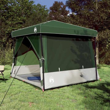 vidaXL Kampeertent Set met dak met opslag 2 pcs Groen, Verzenden