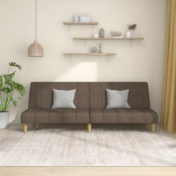 vidaXL Slaapbank / zetel 2-zits stof taupe, Verzenden, Nieuw