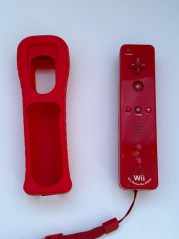 Nintendo Wii Remote WiiMote met Wii MotionPlus – Rood, Verzenden, Gebruikt
