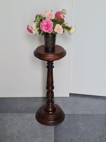 Plantentafel - Antieke houten piëdestal / plantentafel –