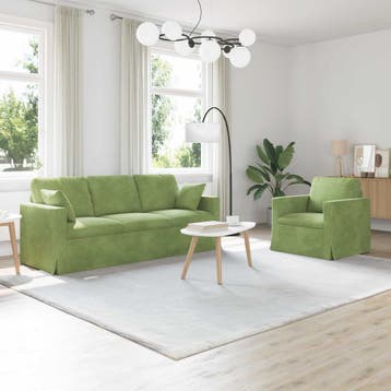 vidaXL bank / zetelstel 2 st Lichtgroen Fluweel, Verzenden, Nieuw