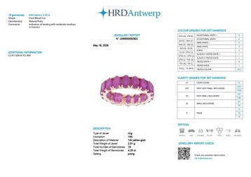 Eeuwigheidsring - 14 karaat Geel goud - 4.20ct. tw. Robijn