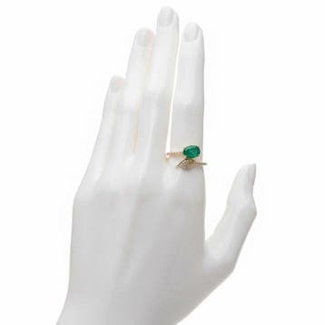 Ring - 14 karaat Geel goud - 1.45ct. tw. Smaragd - Diamant, Handtassen en Accessoires, Ringen, Nieuw