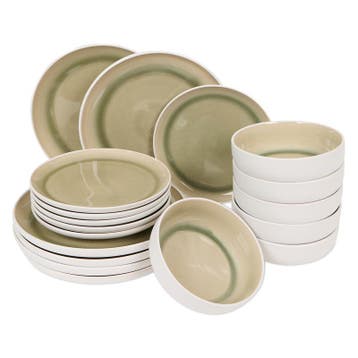 Bordenset Cove Green - 18-delig | 6-persoons, Verzenden