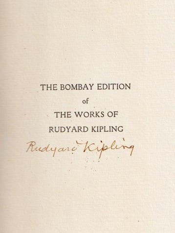 Rudyard Kipling - Signature manuscrite. - 1919