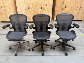 Herman Miller Aeron Remastered Stoelen Tot Wel 50% Goedkoper, Verzenden, Zwart, Zo goed als nieuw, Bureaustoel