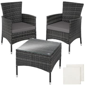 tectake Wicker zitgroep Luzern 2+1 met kussenhoezen in 2 kle, Tuin en Terras, Verzenden, Nieuw