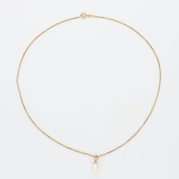 Ketting met hanger - 14 karaat Geel goud Parel