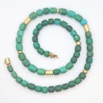 Halsketting - 18 karaat Geel goud - 200.00ct. tw. Turquoise, Nieuw