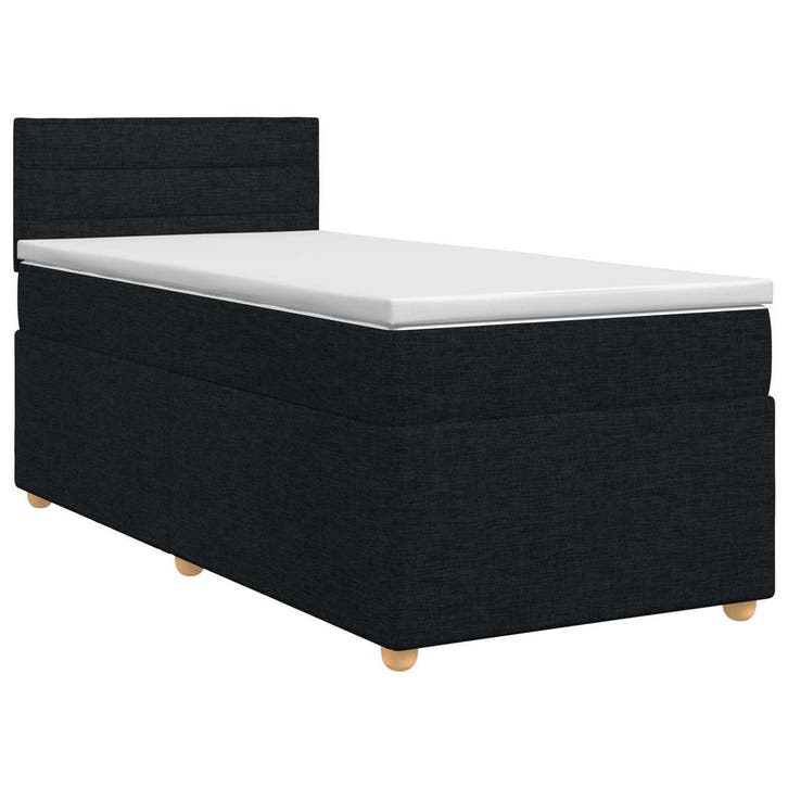 vidaXL Boxspringbed met matras met hoofdeinde Zwart 90 x 200, Huis en Inrichting, Slaapkamer | Bedden, Nieuw, Verzenden
