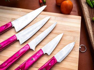 Keukenmes - Kitchen knife set - 741 - Staal, Hout,