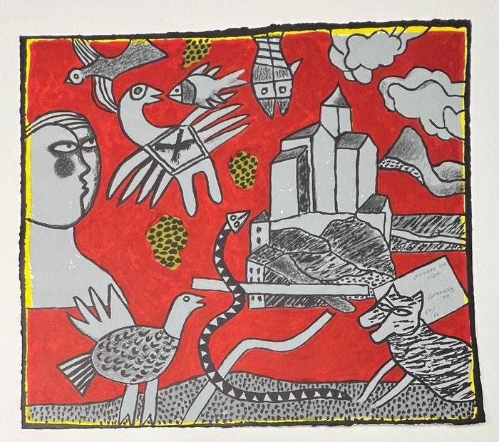 Corneille (1922-2010) - Lithographie au Carborundum : Le, Antiquités & Art, Antiquités | Autres Antiquités