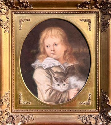 French School (XVIII-XIX) - Boy With Kitten - (Indisponible)
