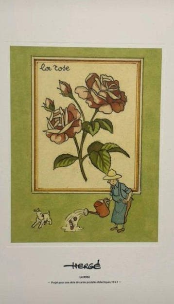 Hergé Print - Tintin - La rose - 2013