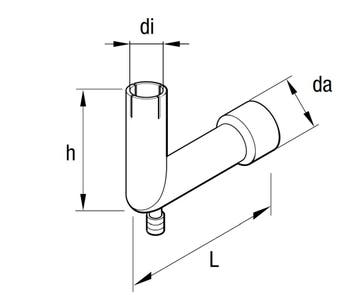 Eberspächer RVS uitlaatbochtstuk 24mm met condensaflaat, Doe-het-zelf en Bouw, Ophalen of Verzenden, Nieuw