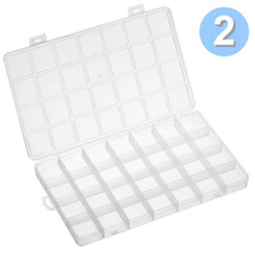 Fako Bijoux - 2x Opbergdoos XLarge - 28 Vakjes - Kralendoos, Verzenden, Nieuw