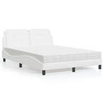 vidaXL Bedframe zonder matras Zadar kunstleer wit 140x190, Verzenden, Nieuw