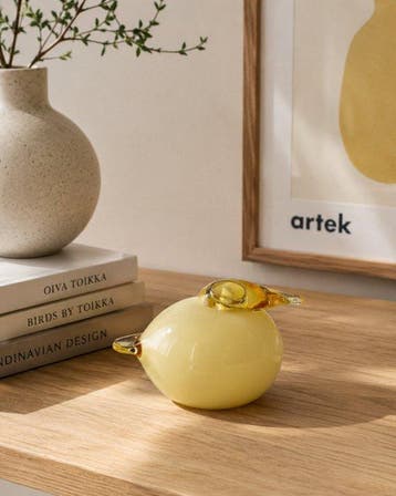 Iittala - Oiva Toikka - Figuur - Yellow Puffball - Mond/Hand, Antiek en Kunst