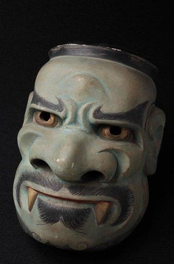 Noh masker - Kiba-beshimi - hout - Showa-periode