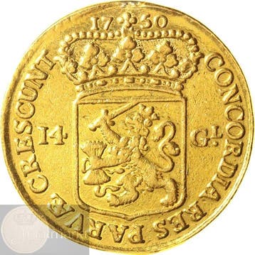 Nederland, Utrecht Gouden rijder van 14 gulden 1750